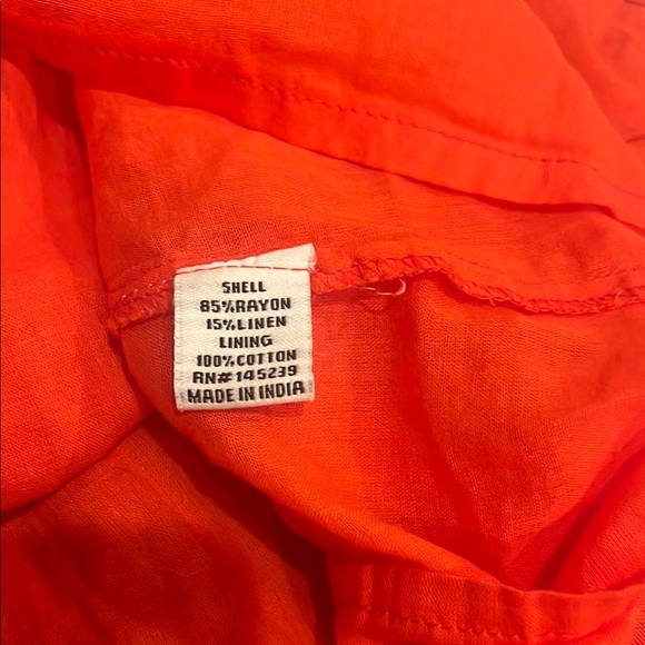 Orange Puff-Sleeve Midi Dress - Picture 5 of 5